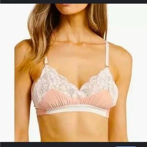 We Are Hah x Free People Lace Bralette NWT Size M Pink